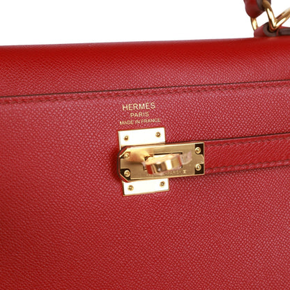 Hermes Kelly Sellier 25 Rubis Madame Gold Hardware