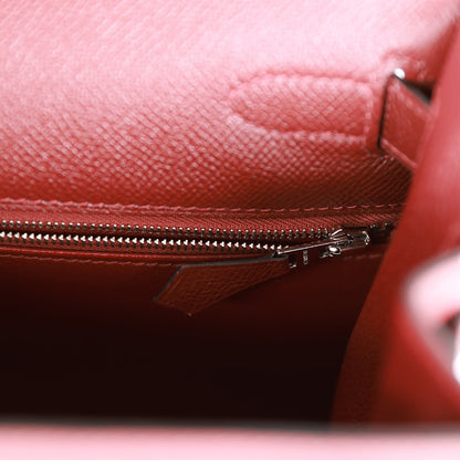 Hermes Kelly Sellier 28 Rouge H Epsom Palladium Hardware