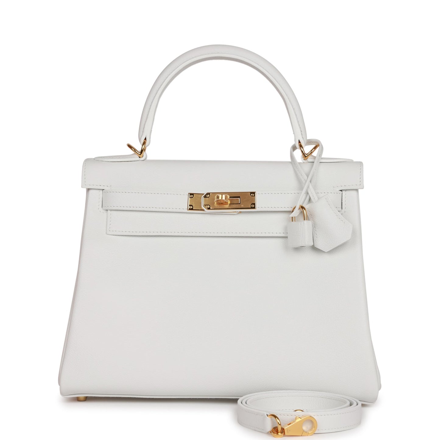 Hermes Kelly Retourne 28 New White Evercolor Gold Hardware