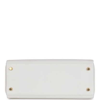 Hermes Kelly Retourne 28 New White Evercolor Gold Hardware