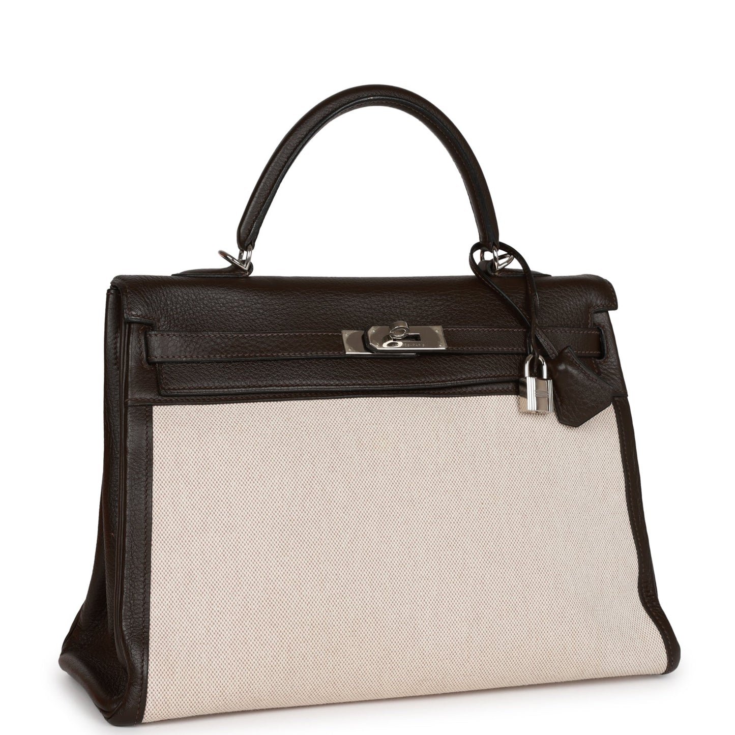 Hermes Kelly Retourne 35 Ebene Clemence and Toile H Palladium Hardware - Payment 1