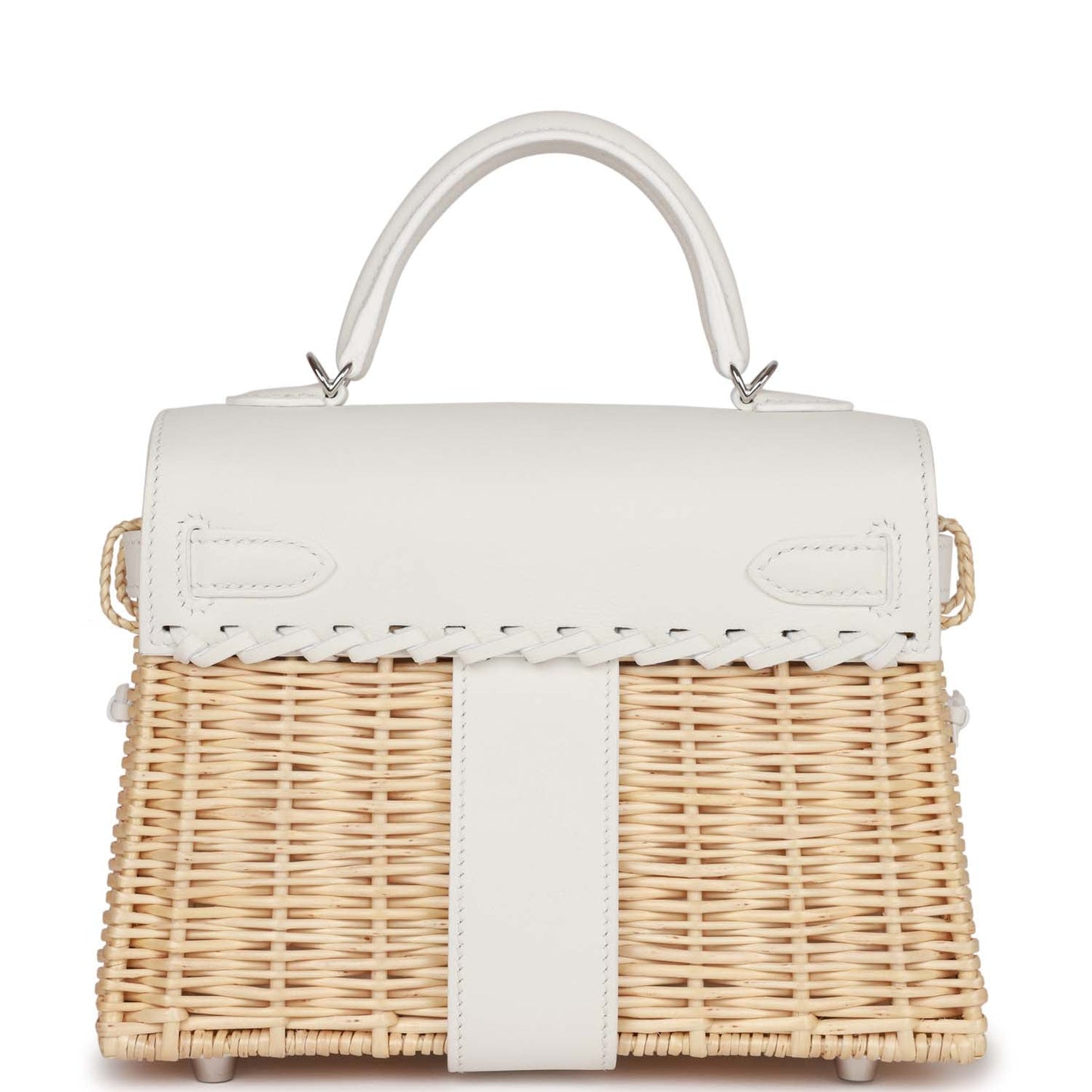 Hermes Mini Picnic Kelly 20 White Swift Palladium Hardware