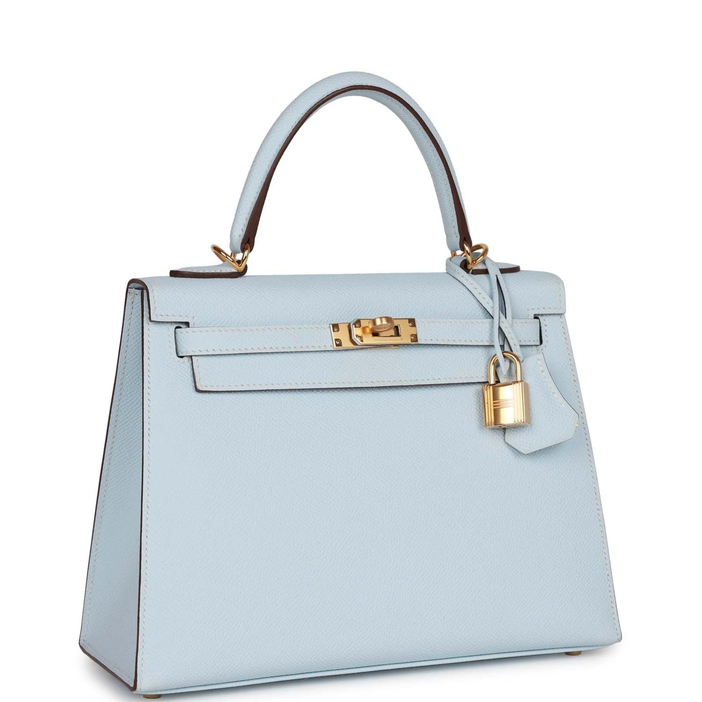 Hermes Kelly Sellier 25 Bleu Brume Epsom Gold Hardware