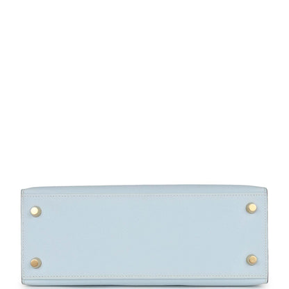 Hermes Kelly Sellier 25 Bleu Brume Epsom Gold Hardware