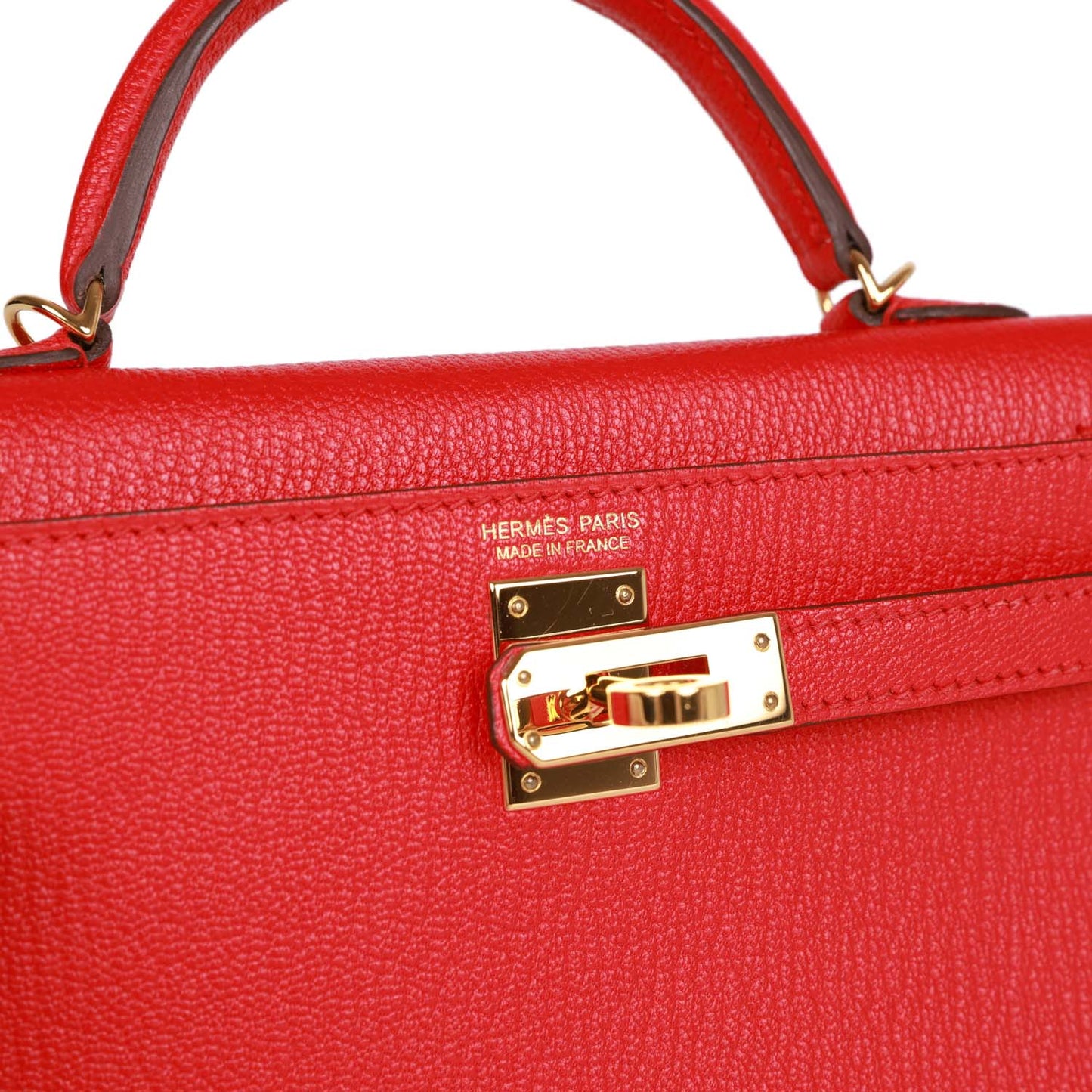 Hermes Kelly 20 Rouge de Coeur Chevre Mysore Gold Hardware