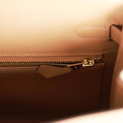 Hermes Kelly Sellier 25 Chai Epsom Gold Hardware