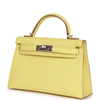 Hermes Kelly Sellier 20 Limoncello Chevre Palladium Hardware