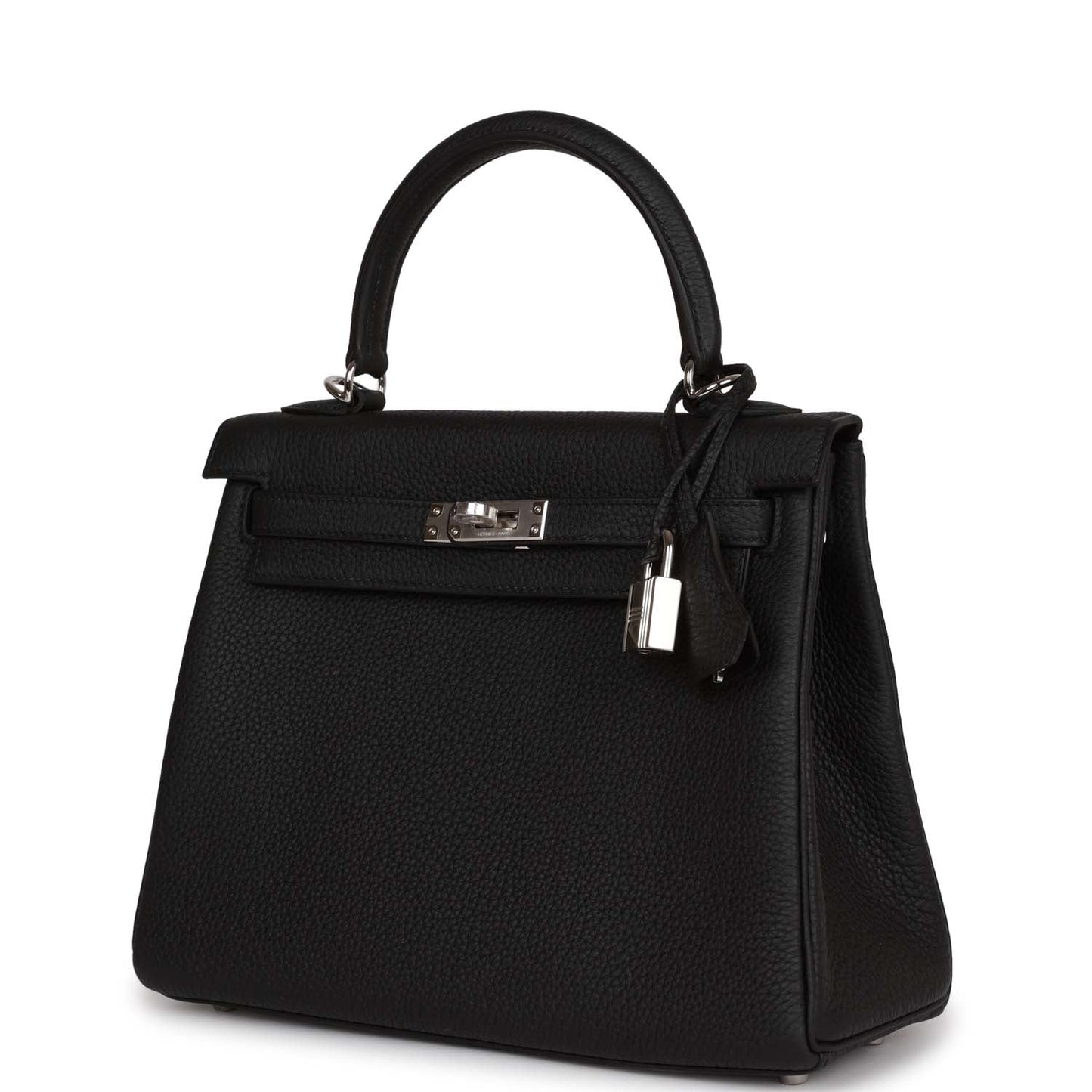 Hermes Kelly Retourne 25 Black Togo Palladium Hardware