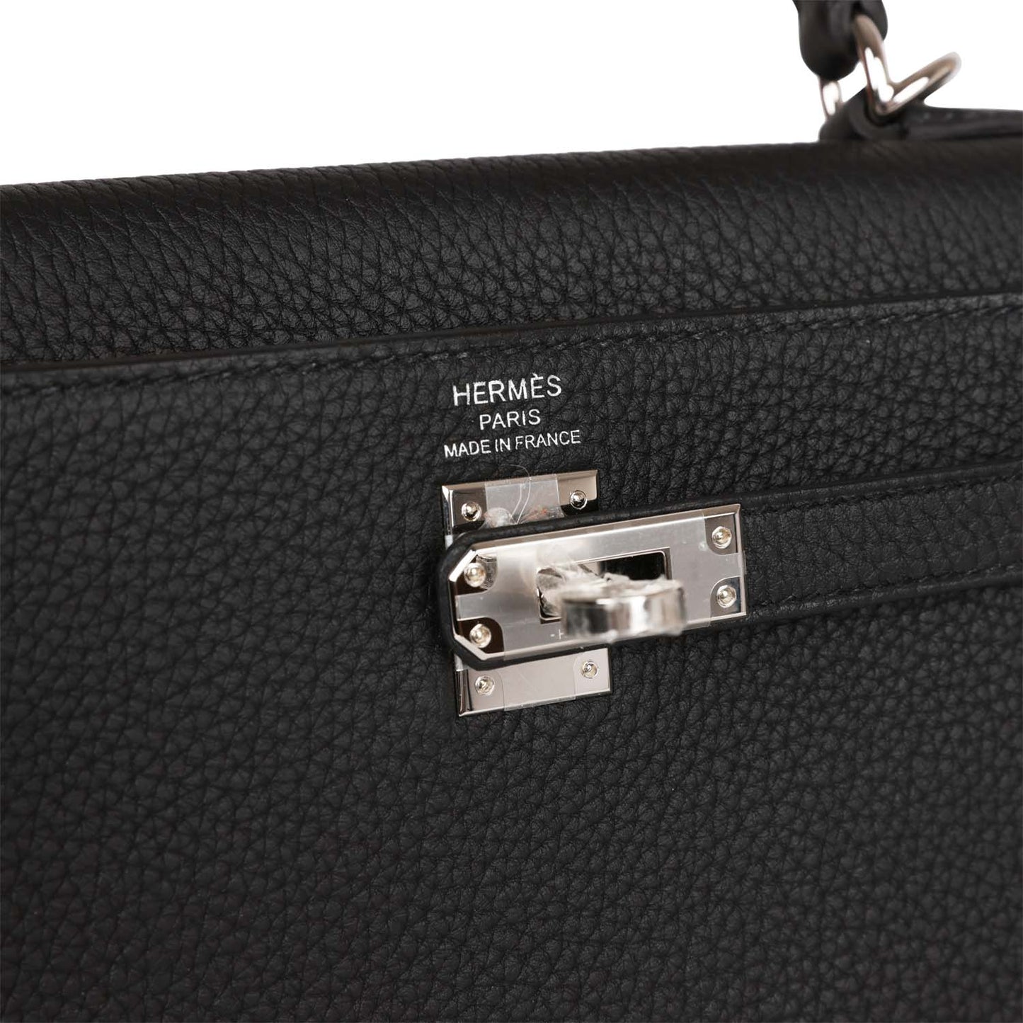 Hermes Kelly Retourne 25 Black Togo Palladium Hardware