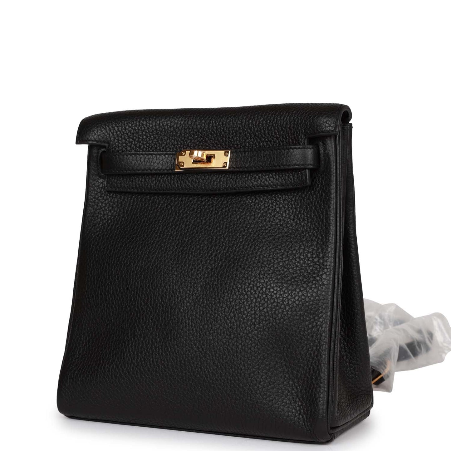 Hermes Kelly Ado Backpack Black Clemence Gold Hardware