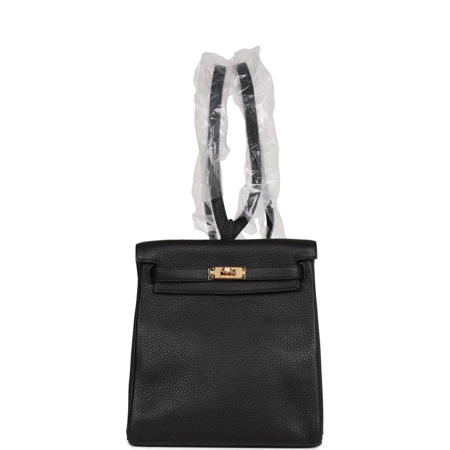 Hermes Kelly Ado Backpack Black Clemence Gold Hardware