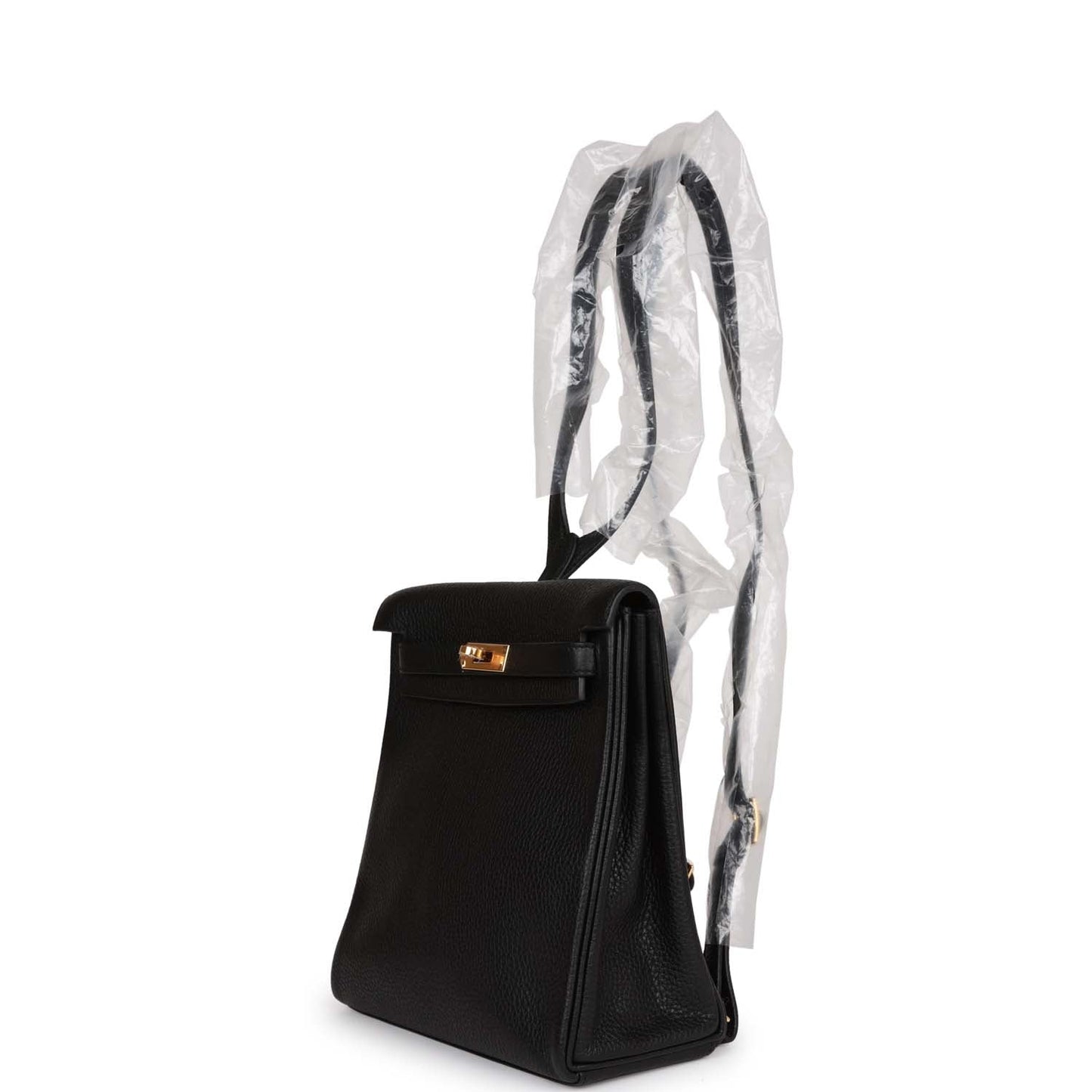 Hermes Kelly Ado Backpack Black Clemence Gold Hardware