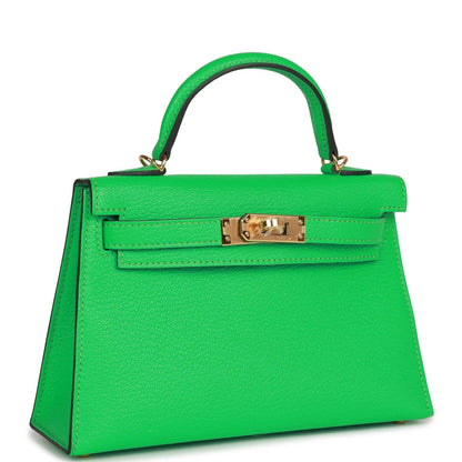 Hermes Kelly Sellier 20 Vert Comics Chevre Gold Hardware