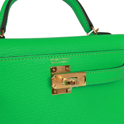 Hermes Kelly Sellier 20 Vert Comics Chevre Gold Hardware