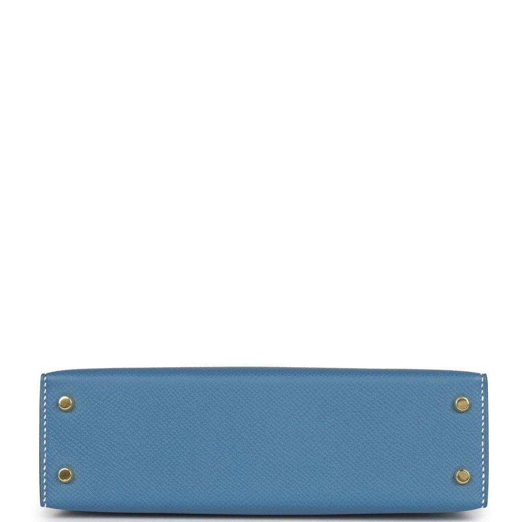 Hermes Kelly Sellier 20 Blue Jean Epsom Gold Hardware