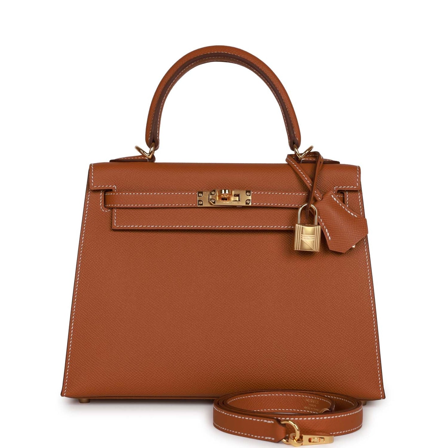 Hermes Kelly Sellier 25 Gold Epsom Gold Hardware