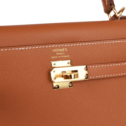 Hermes Kelly Sellier 25 Gold Epsom Gold Hardware