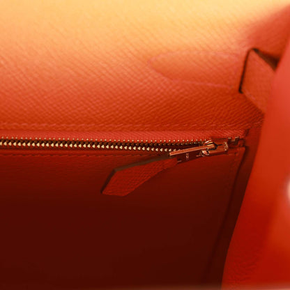 Hermes Kelly Sellier 28 Orange Epsom Gold Hardware