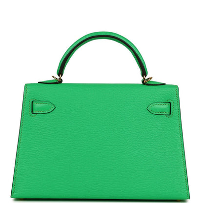 Hermes Kelly Sellier 20 Vert Comics Chevre Gold Hardware