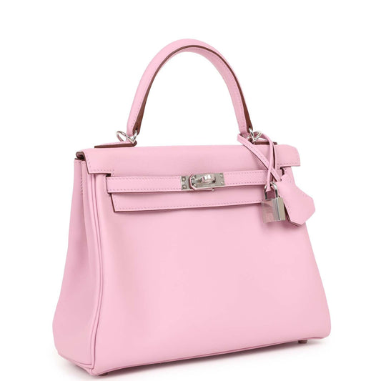 Hermes Kelly Retourne 25 Mauve Sylvestre Swift Palladium Hardware