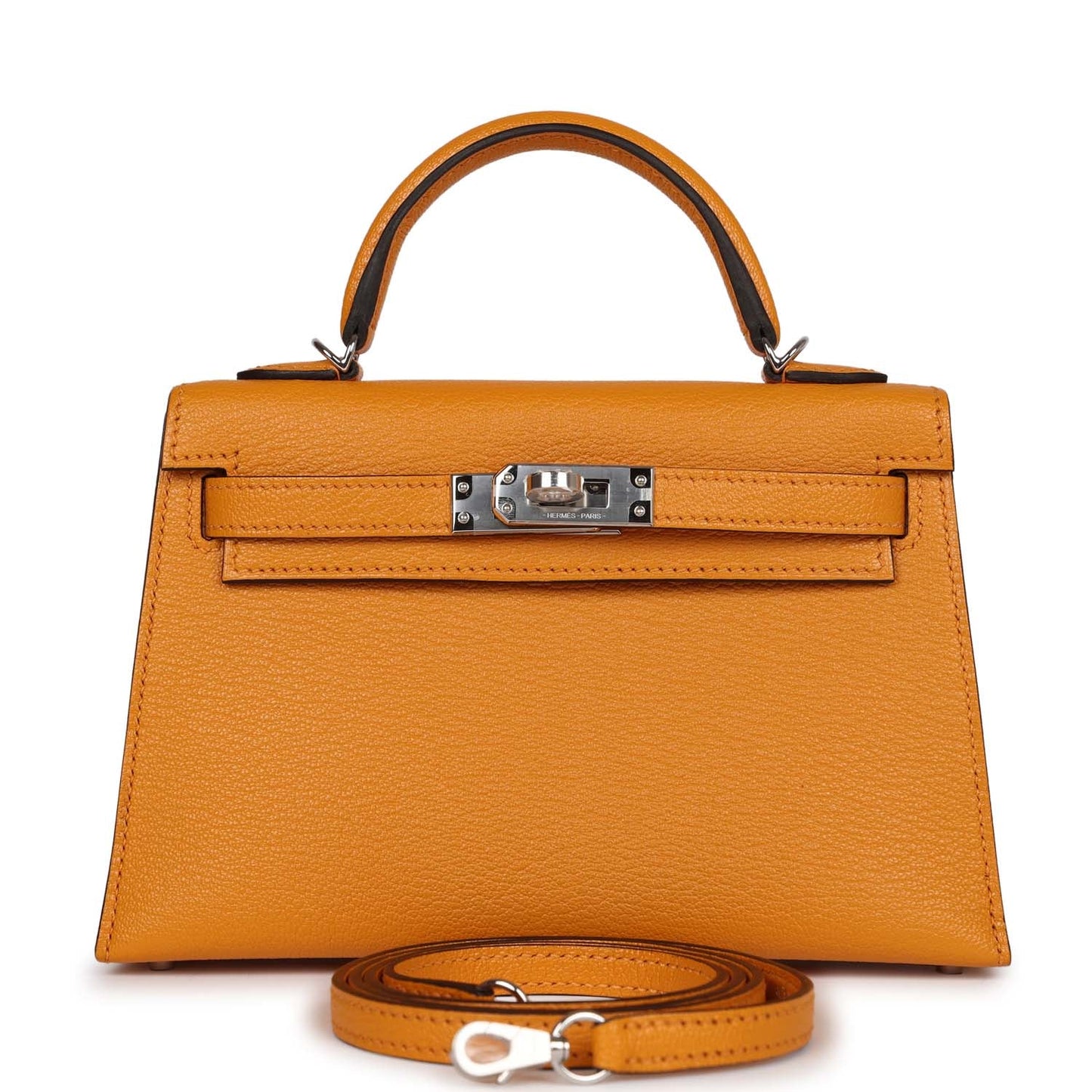 Hermes Kelly Sellier 20 Moutarde Chevre Mysore Palladium Hardware