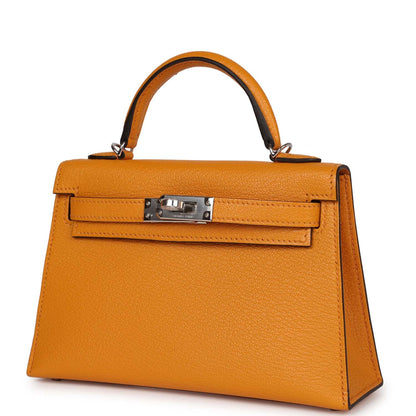 Hermes Kelly Sellier 20 Moutarde Chevre Mysore Palladium Hardware