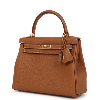 Hermes Kelly Retourne 25 Gold Togo Gold Hardware