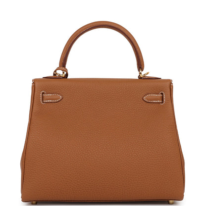 Hermes Kelly Retourne 25 Gold Togo Gold Hardware