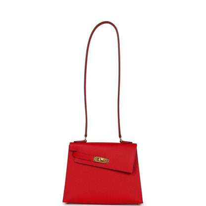 Hermes Kelly Sellier en Desordre 20 Rouge De Coeur Epsom Gold Hardware