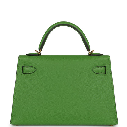 Hermes Kelly Sellier 20 Vert Yucca Epsom Gold Hardware