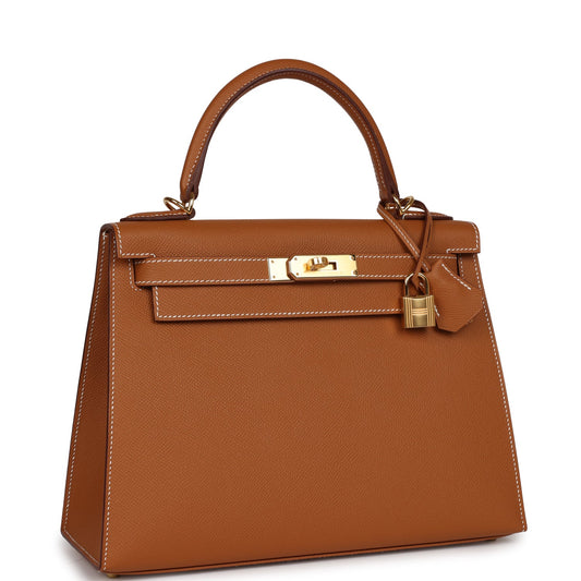 Hermes Kelly Sellier 28 Gold Epsom Gold Hardware