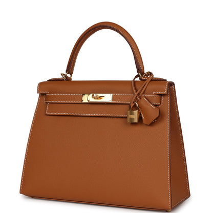 Hermes Kelly Sellier 28 Gold Epsom Gold Hardware