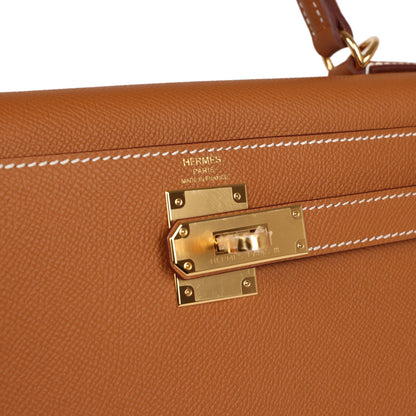 Hermes Kelly Sellier 28 Gold Epsom Gold Hardware