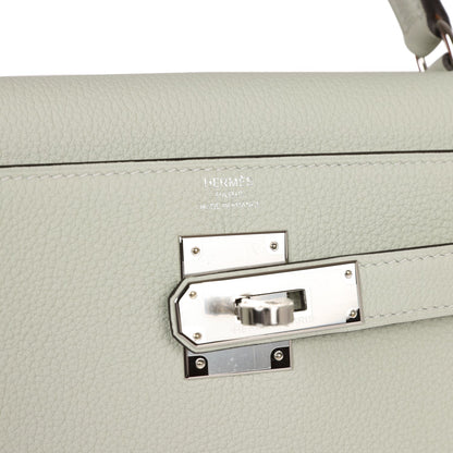 Hermes Kelly Retourne 28 Gris Neve Togo Palladium Hardware