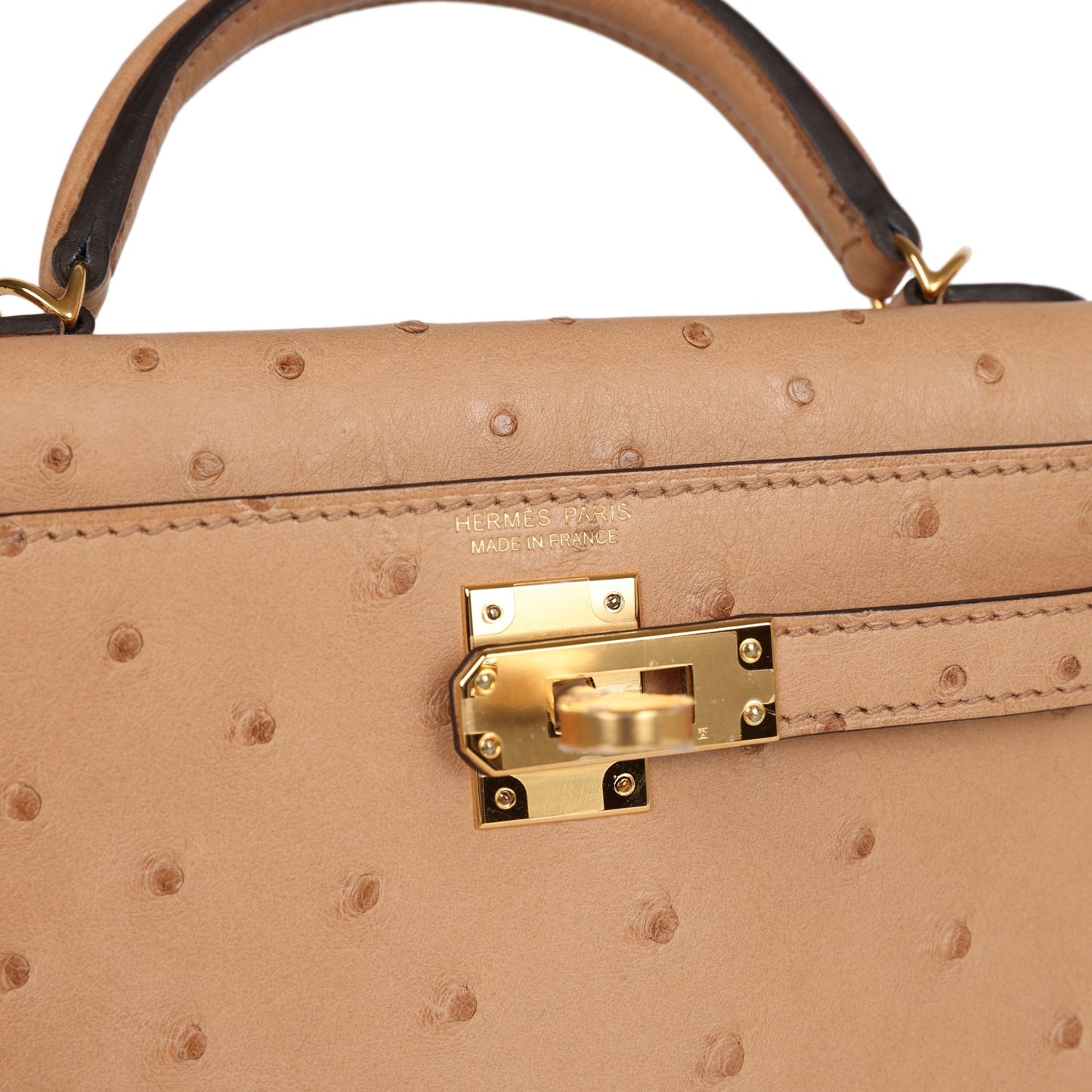 Hermes Kelly Sellier 20 Chai Ostrich Gold Hardware