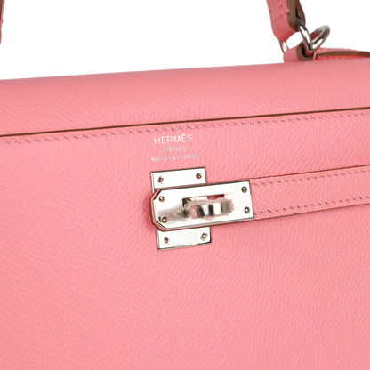 Hermes Kelly Sellier 25 Rose Confetti Epsom Palladium Hardware