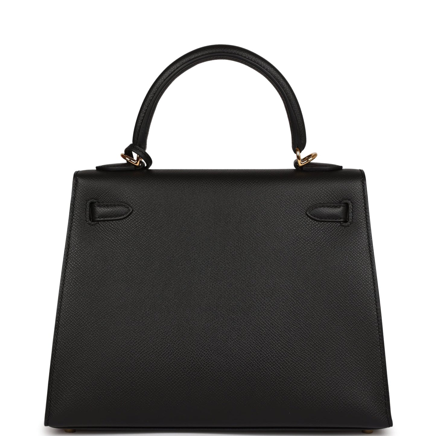 Hermes Kelly Sellier 25 Black Epsom Gold Hardware