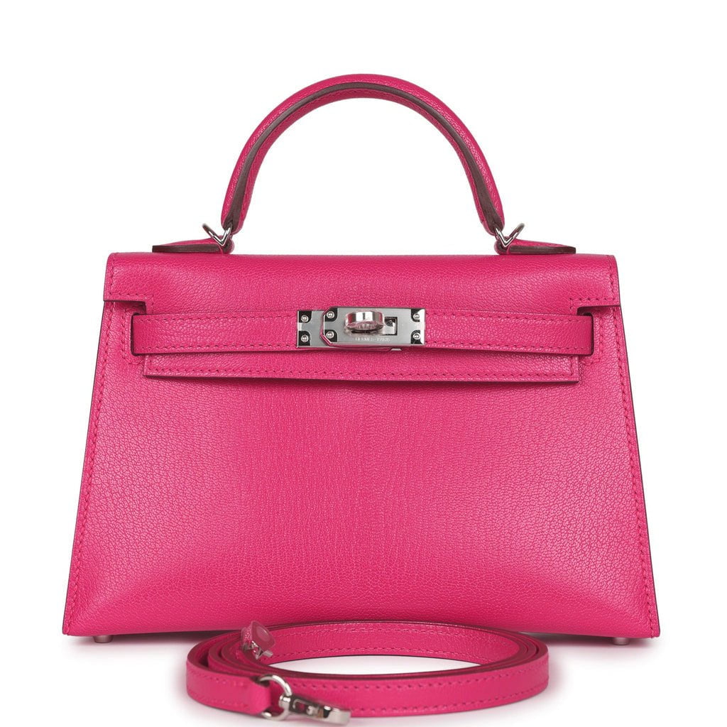 Hermes Kelly 20 Rose Extreme Chevre Chamkila Palladium Hardware