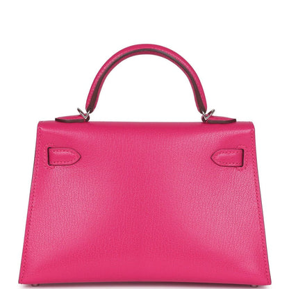 Hermes Kelly 20 Rose Extreme Chevre Chamkila Palladium Hardware