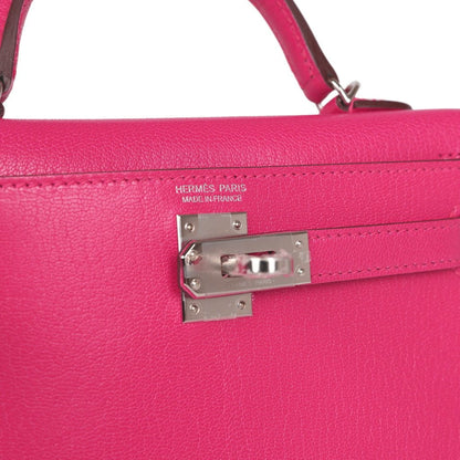 Hermes Kelly 20 Rose Extreme Chevre Chamkila Palladium Hardware