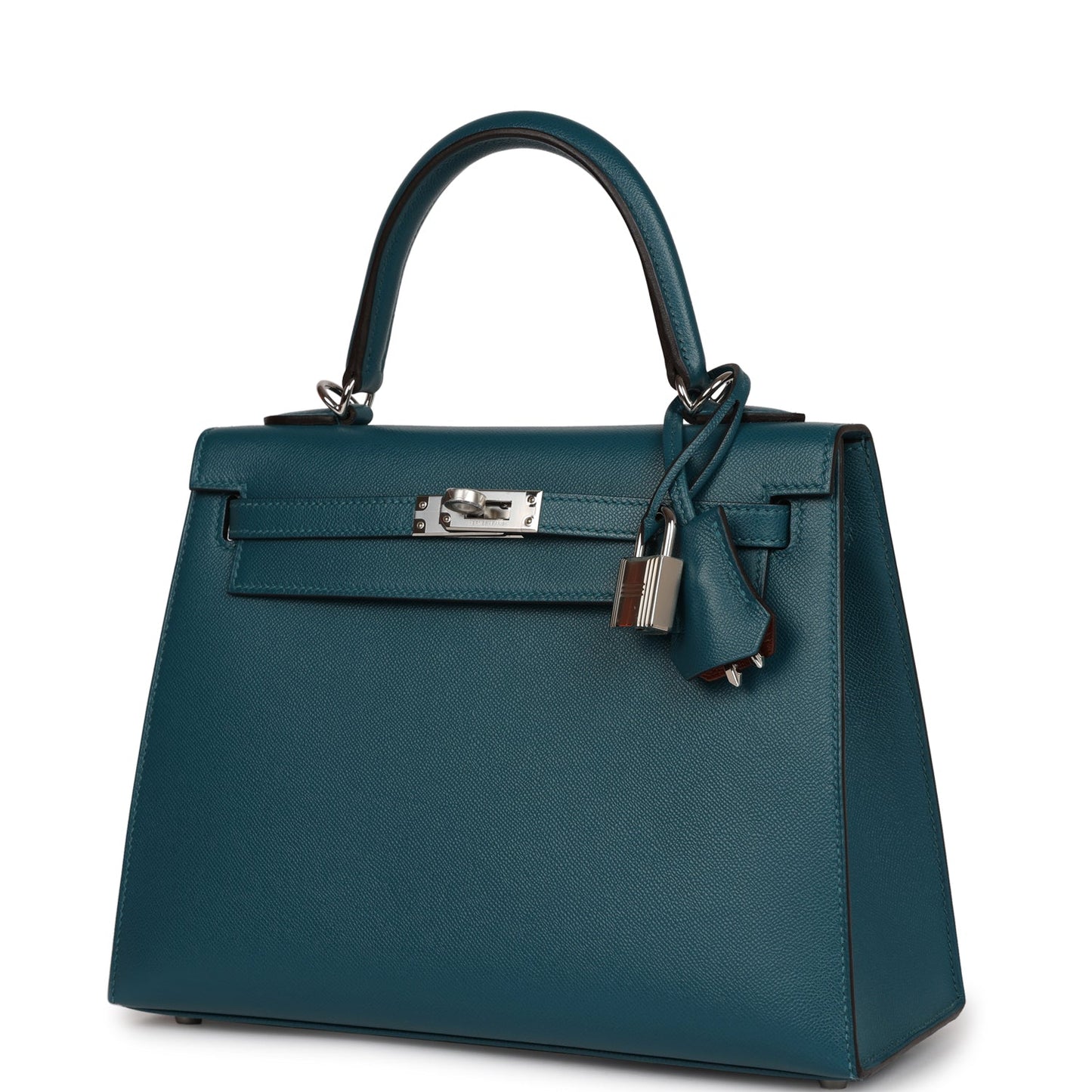 Hermes Kelly Sellier 25 Vert Bosphore Verso Madame Palladium Hardware