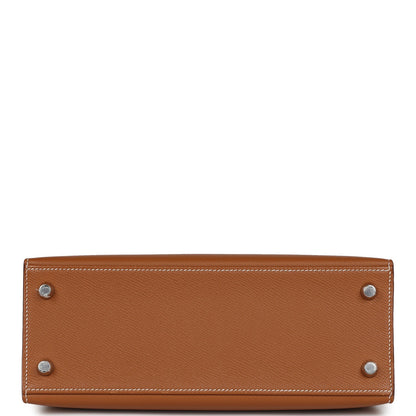 Hermes Kelly Sellier 25 Gold Epsom Palladium Hardware