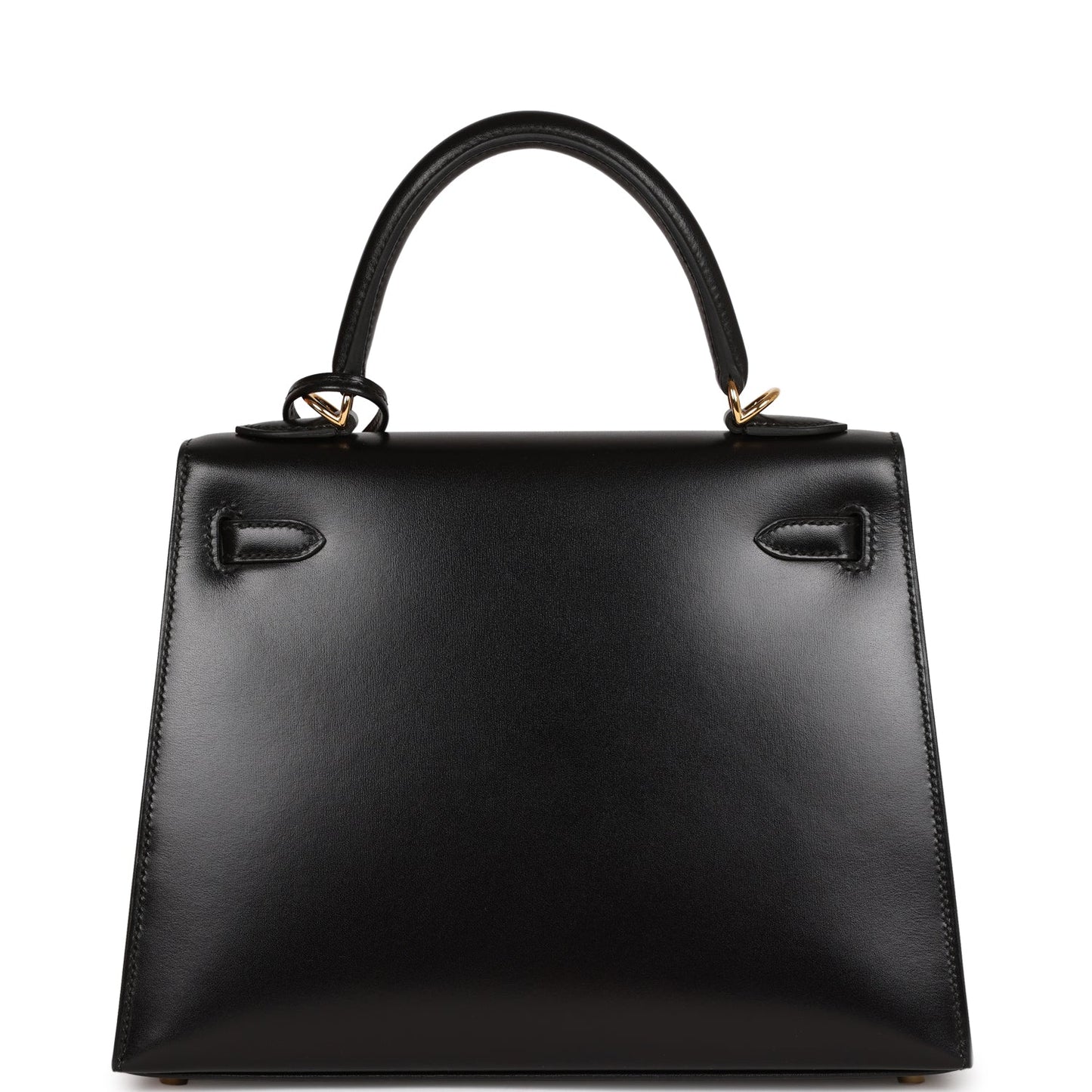 Hermes Kelly Sellier 25 Black Box Gold Hardware