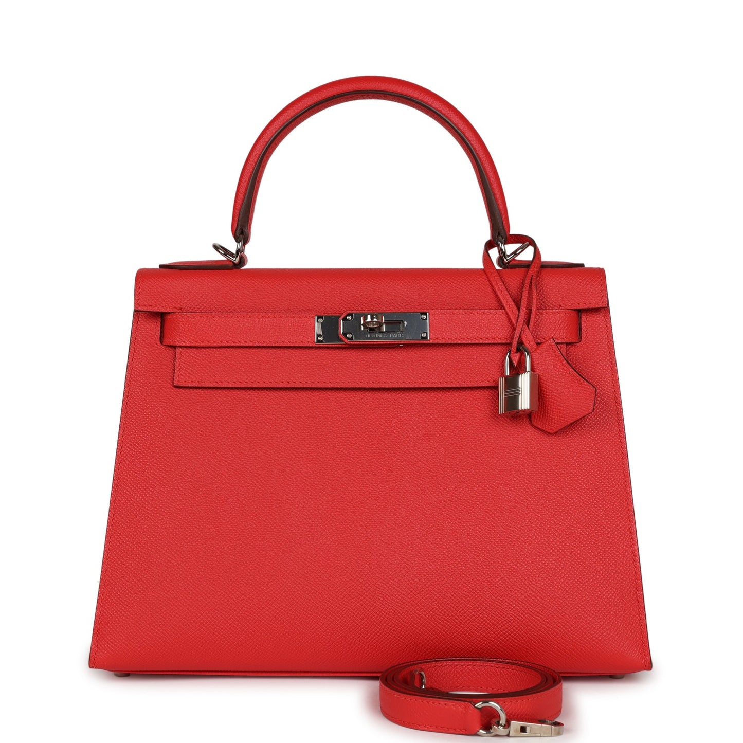 Hermes Kelly Sellier 28 Rouge Tomate Epsom Palladium Hardware