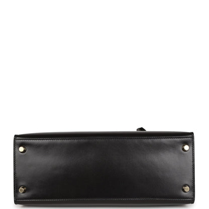 Hermes Kelly Sellier 28 Black Box Gold Hardware