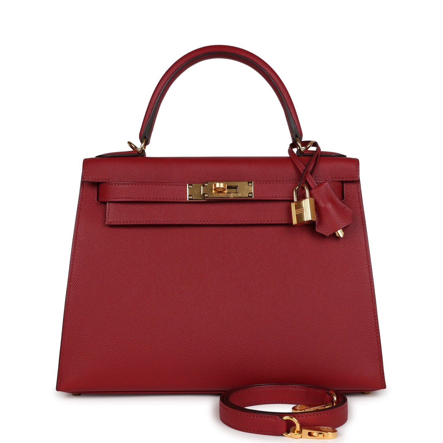 Hermes Kelly Sellier 28 Rouge Grenat Epsom Gold Hardware