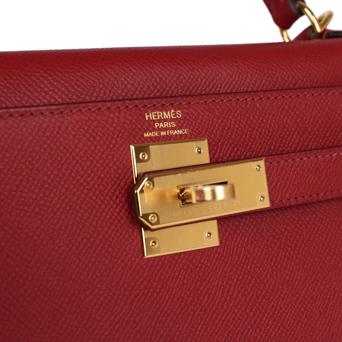 Hermes Kelly Sellier 28 Rouge Grenat Epsom Gold Hardware