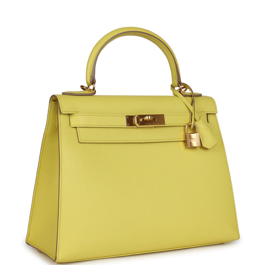 Hermes Kelly Sellier 28 Soufre Epsom Gold Hardware