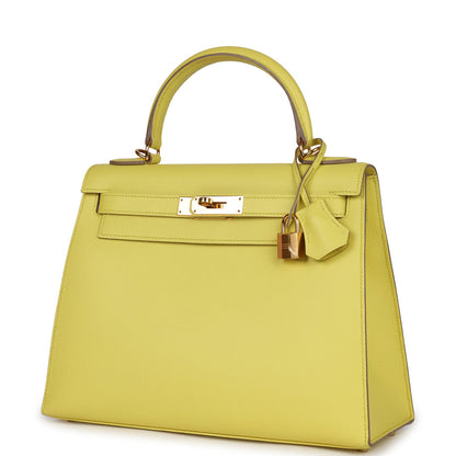 Hermes Kelly Sellier 28 Soufre Epsom Gold Hardware