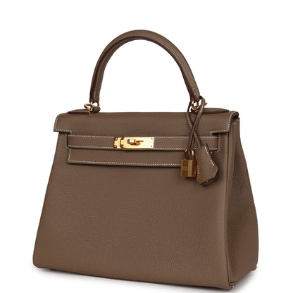 Hermes Kelly Retourne 28 Etoupe Togo Gold Hardware